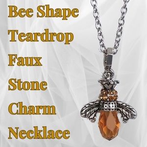 Bee Shape Teardrop  Faux Gemstone Vintage Style Necklace/Pendant
